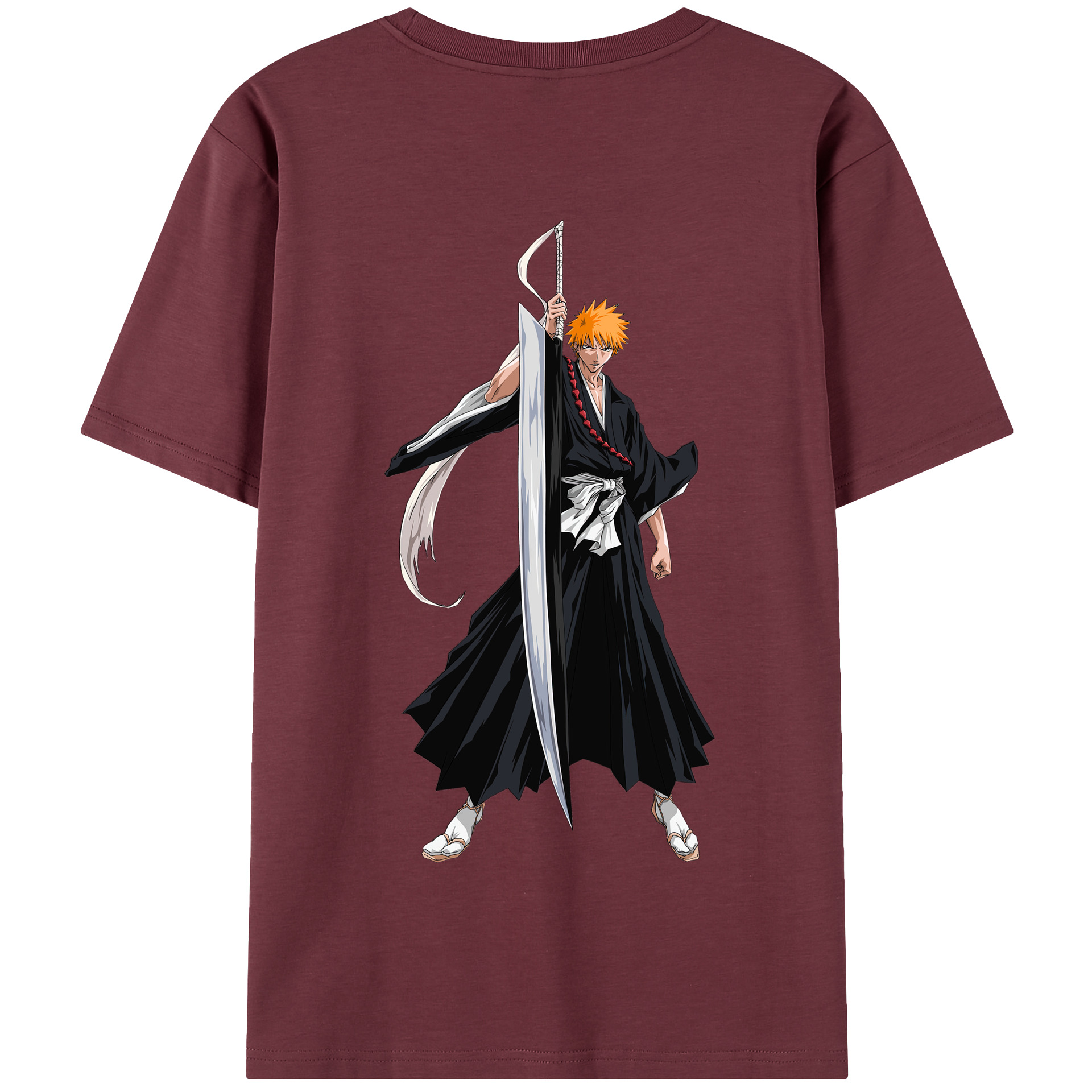 （画像用） ブリーチ 黒崎一護（くろさき いちご）BLEACH Kurosaki Ichigo 綿100％半袖Tシャツ（背面プリント）